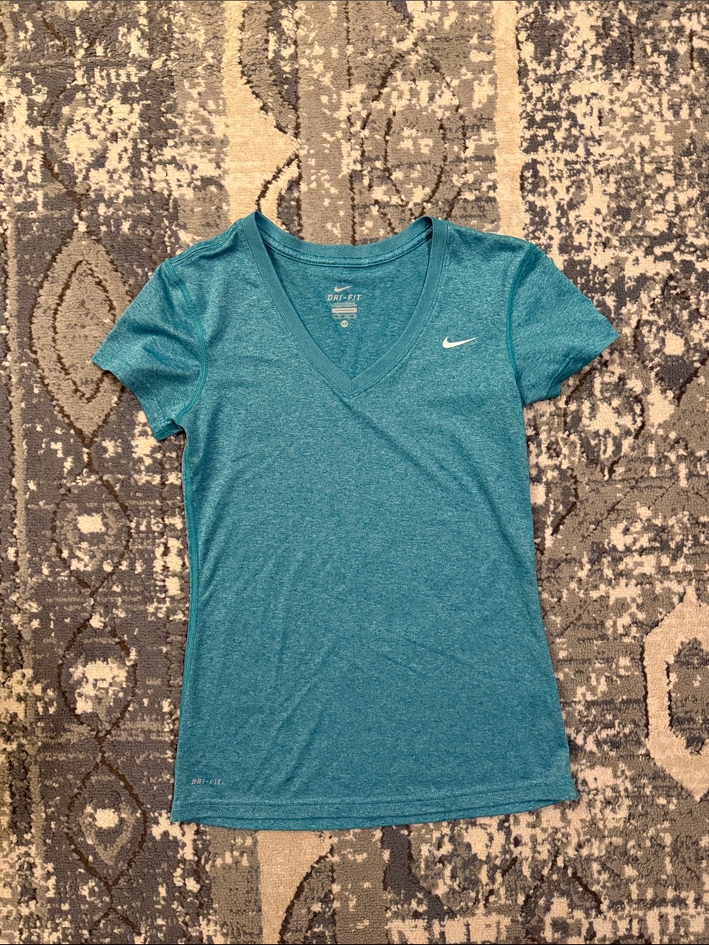 Nike Teal Dri-FIT Short Sleeve V-Neck Tee